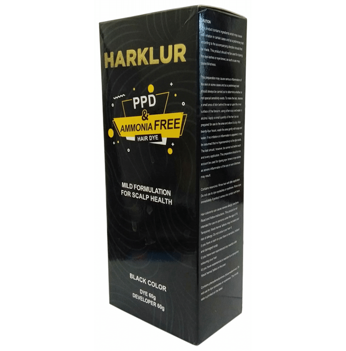 Harklur PPD Ammonia Free Hair Dye Black: Buy box of 60 gm Pack at Harklur PPD Ammonia Free Hair Dye Black: Buy box of 60 gm Pack at
