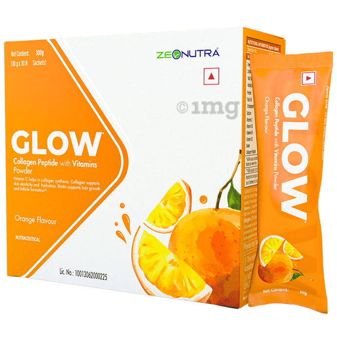 Zeonutra Glow Collagen Peptide with Vitamins Powder (10gm Each)