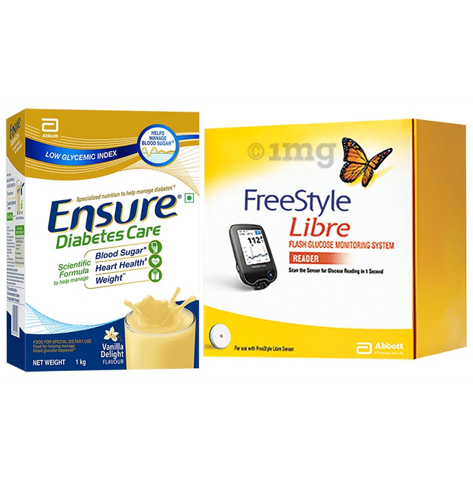 Combo Pack of FreeStyle Libre System - Reader & Ensure Diabetes Care Vanilla Delight Powder 1kg
