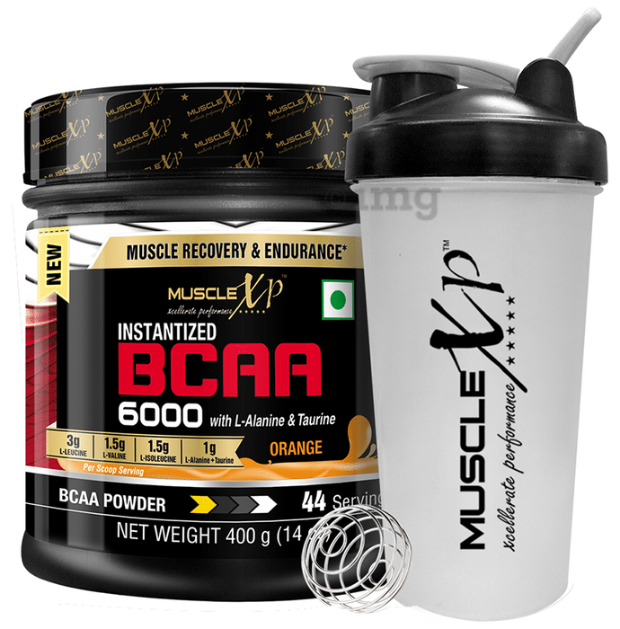 MuscleXP Instantized BCAA 6000 with L-Alanine & Taurine Orange with Shaker