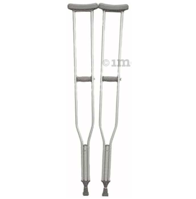 Fidelis Under Arm Crutches Heavy Weight Adjustable - Powder Coating White Aluminium