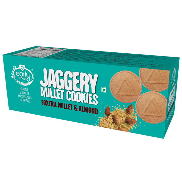 Early Foods Jaggery Millet cookies (150gm Each) Foxtail Millet & Almond