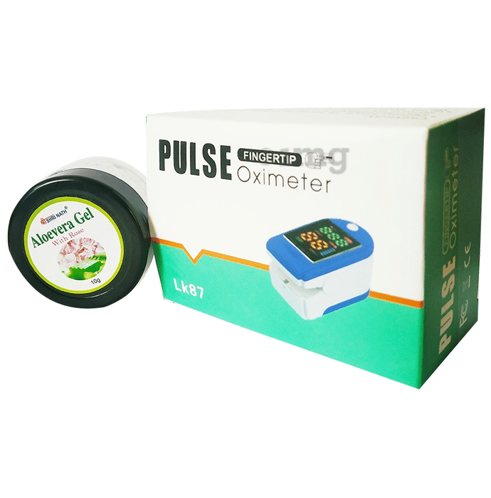 PHS LK 87 Fingertip Pulse Oximeter with Shri Nath Aloevera Gel 10gm Free