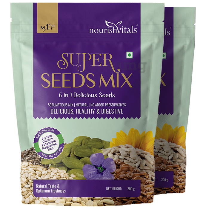 NourishVitals 6 In 1 Delicious Super Seeds Mix (200gm Each)