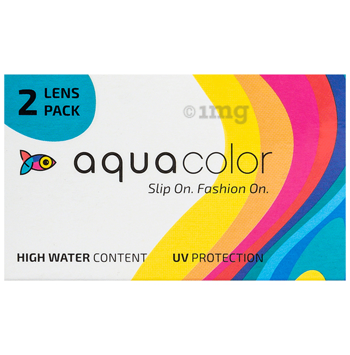Aquacolor Monthly Disposable Zero Power Contact Lens with UV Protection Ocean Blue