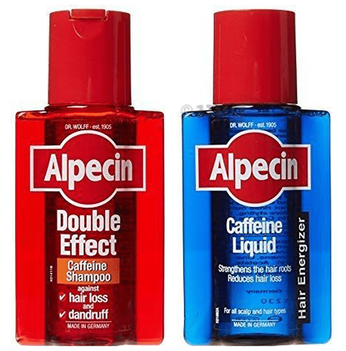 Alpecin Combo Pack of Caffeine Double Effect Shampoo & Caffeine Liquid (200ml Each)