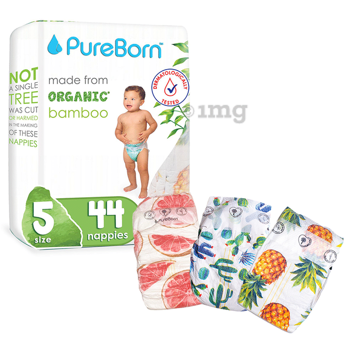 PureBorn Printed Nappies Size 5