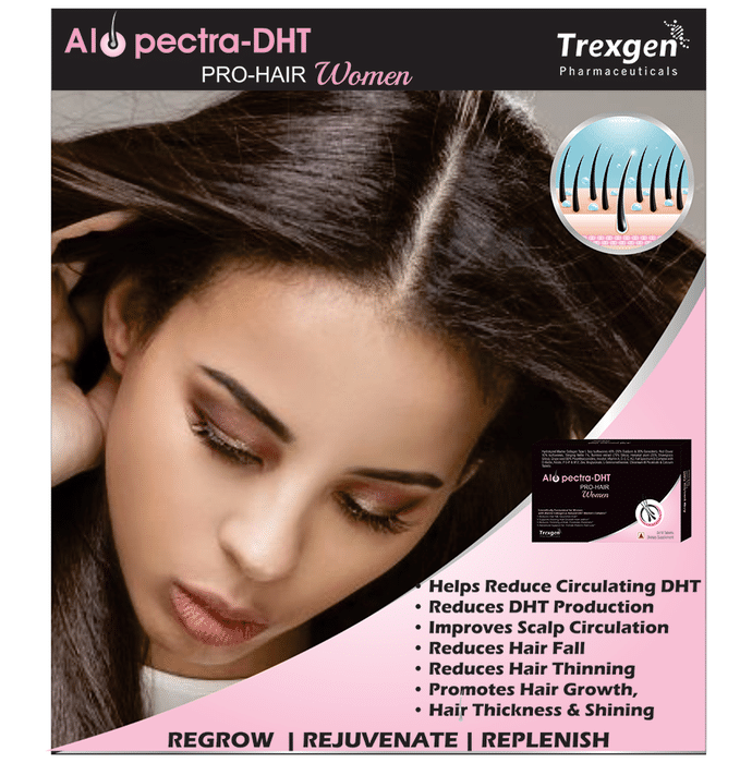 Trexgen Alopectra-DHT Pro Hair Women Alopecia Care Tablet: Buy strip of 30  tablets at best price in India | 1mg