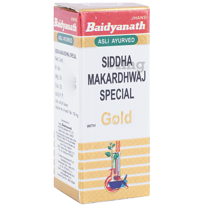 Baidyanath (Jhansi) Siddha Makardhwaj Special with Gold | For General Weakness & Vitality