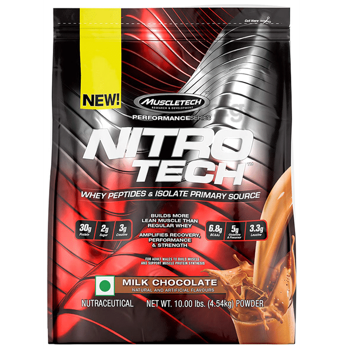 Muscletech Performance Series Nitro Tech Whey Peptides & Isolate Powder Milk Chocolate
