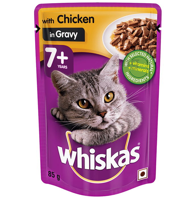 Whiskas Wet Cat Food with Chicken in Gravy for 7+ Years