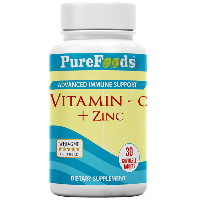 PureFoods Advanced Immune Support Vitamin-C + Zinc Chewable Tablet