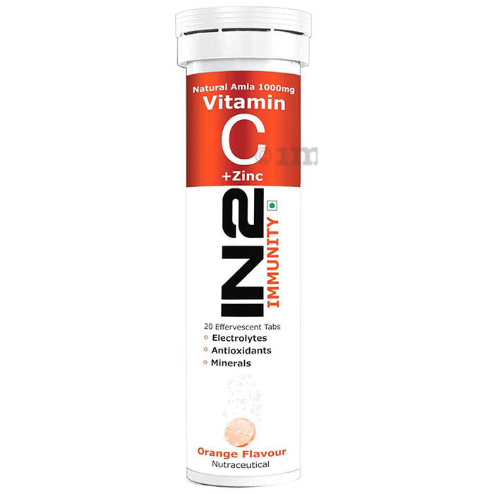 IN2 Immunity Vitamin C+Zinc Effervescent Tablet (20 Each) Orange