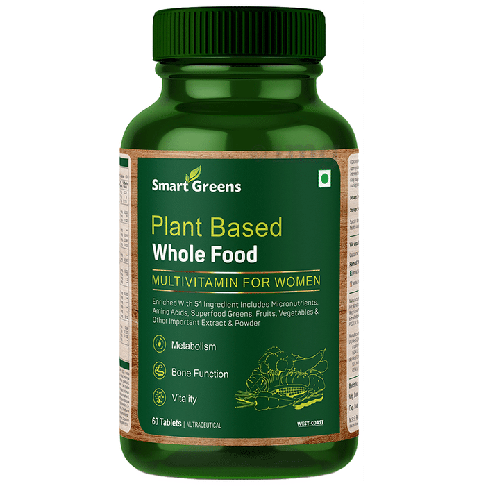 Smart Greens Plant Based Whole Food Multivitamin for Women Tablet