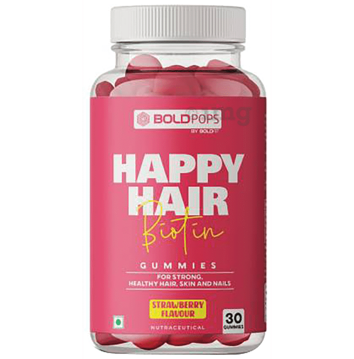 Boldpops Happy Hair Biotin Gummies Strawberry