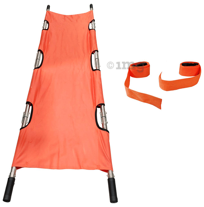 EASYCARE ECF006X Aluminium 4 Fold Stretcher for Medical & Hospital Orange