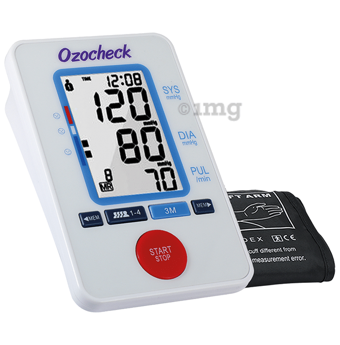 Ozocheck Fully Automatic Digital Blood Pressure and Pulse Rate Monitor with Battery and Adaptor