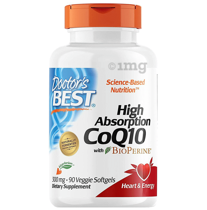 Doctor's Best High Absorption CoQ10 with Bioperine 300mg Veggie Cap | For Energy & Heart Health