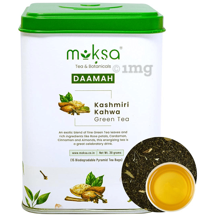 Moksa Daamah Kashmiri Kahwa Green Tea Biodegradable Pyramid Tea Bag