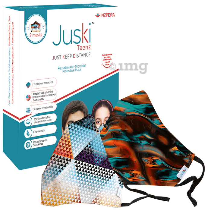 Juski Teenz Reusable Anti-Microbial Protective Mask Buy 1 Get 1 Free