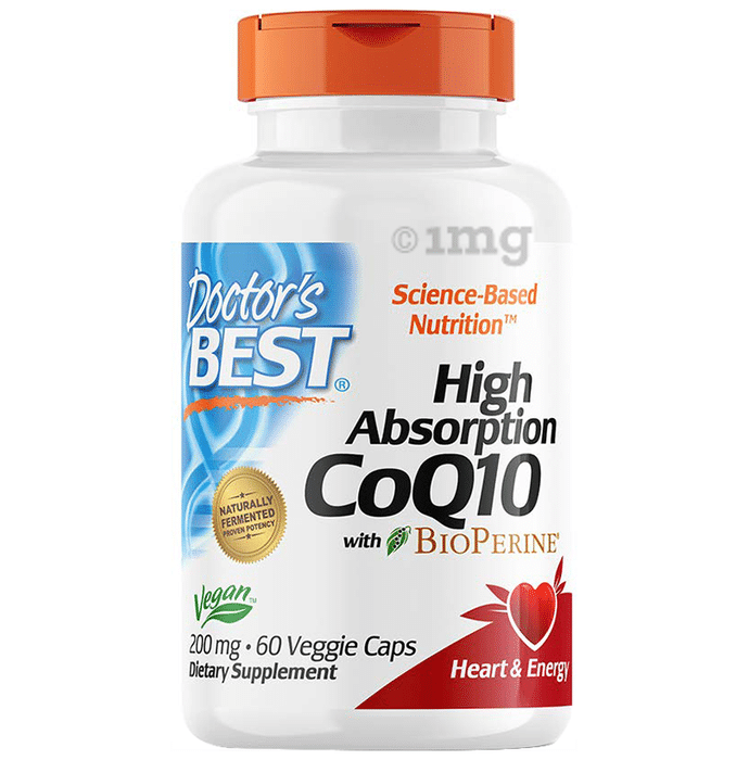Doctor's Best High Absorption CoQ10 with BioPerine | Veggie Cap for Heart Health & Energy