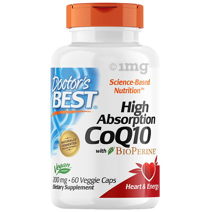 Doctor's Best High Absorption CoQ10 with BioPerine | Veggie Cap for Heart Health & Energy