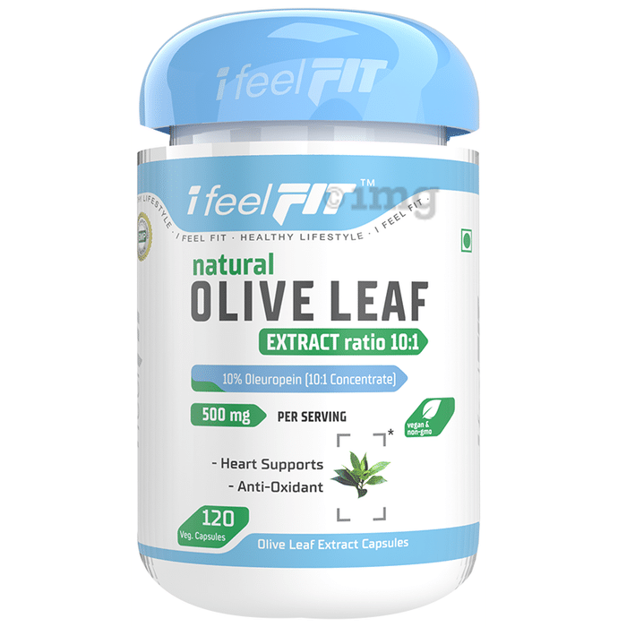 iFeelFIT Natural Olive Leaf Extract Ratio 10:1 10% Oleuropein (10:1 Concentrate) 500mg Veg. Capsule