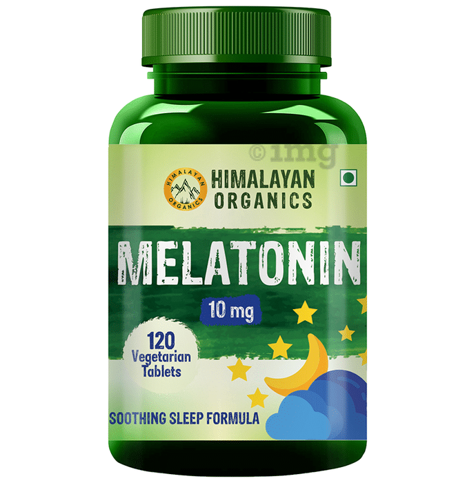 Himalayan Organics Melatonin 10mg for Sleep Support | Vegetarian Tablet