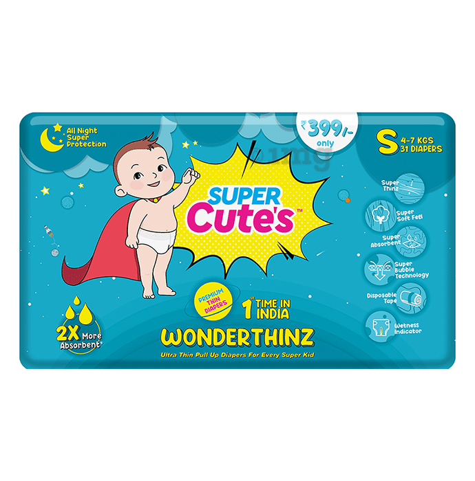 Super Cute's Small Wonderthinz Ultra Thin Pull Up Diaper (31 Each)