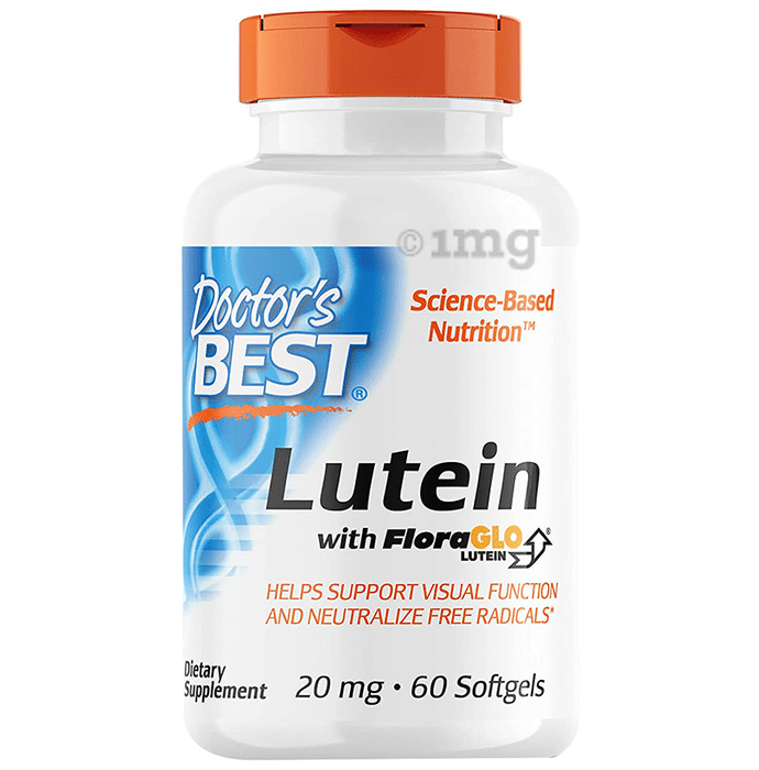 Doctor's Best Lutein with FloraGlo Lutein 20mg Softgels | Supports Visual Function & Neutralises Free Radicals