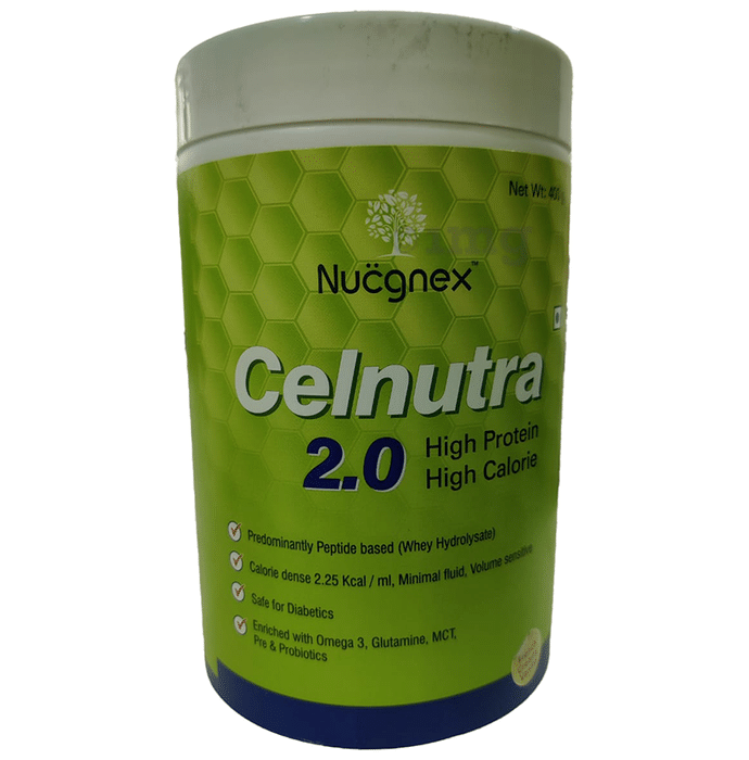 Nucgnex Celnutra 2.0 Whey Protein with Omega 3, Glutamine, Pre & Probiotics | Flavour Powder Creamy Vanilla