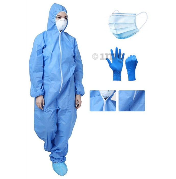 Medi Karma 45 GSM PPE Kit Medium Medical Blue