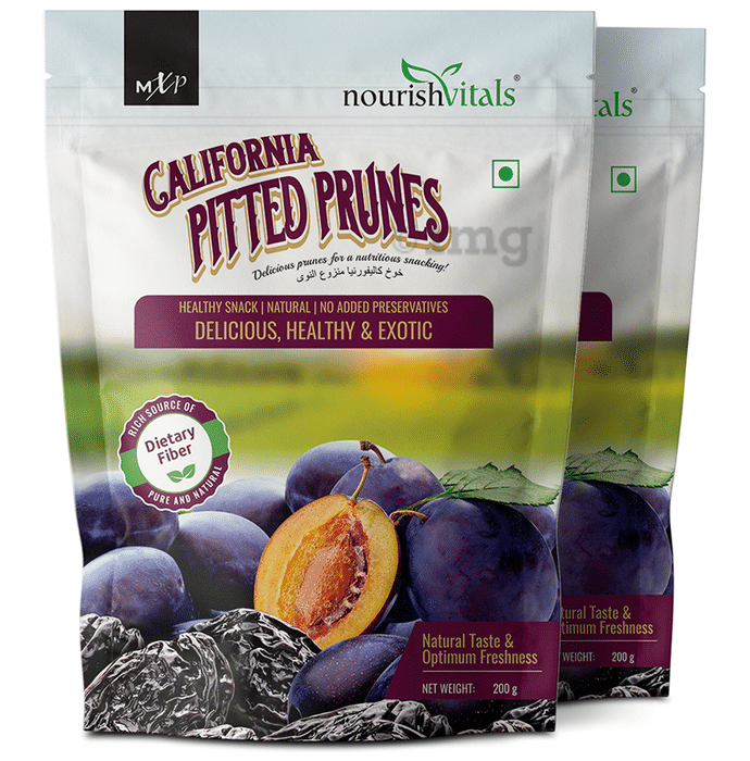 NourishVitals California Pitted Prunes (200gm Each)