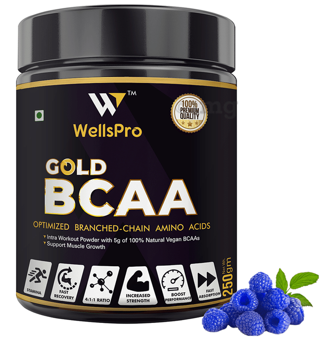 WellsPro Gold BCAA Powder (250gm Each) Raspberry