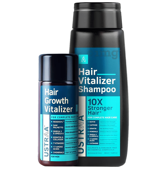 Ustraa Hair Vitalizer Kit (Hair Growth Vitalizer 100ml & Hair Vitalizer Shampoo 250ml)