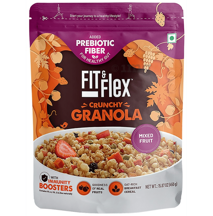 Fit & Flex Mixed Fruit Granola Oat Rich Breakfast Cereal with Real Fruits