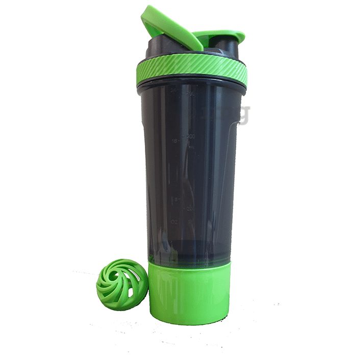 GHC Herbals Green Shaker Bottle with Extra Storage Box