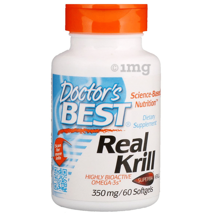 Doctor's Best Real Krill 350mg Highly Bioactive Omega-3 Softgels