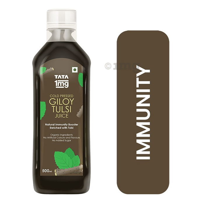 Tata 1mg Cold Pressed Giloy Tulsi Juice Natural Immunity Booster Enriched with Tulsi Juice