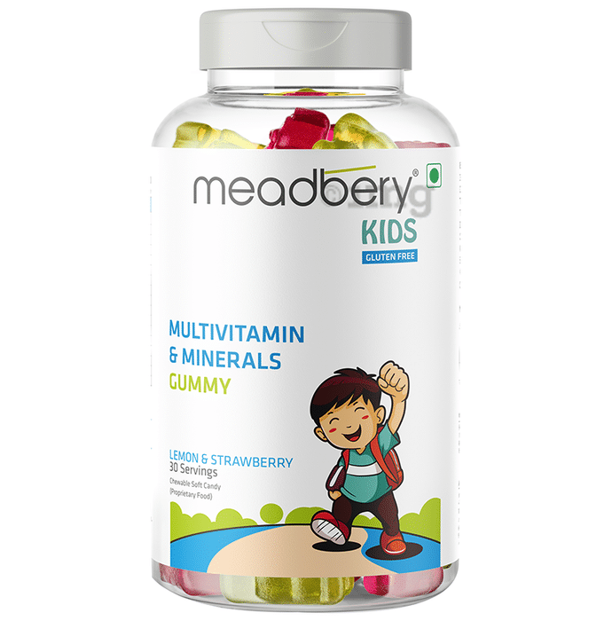 Meadbery Strawberry and Lemon Kids Multivitamin & Minerals Gluten Free Gummy