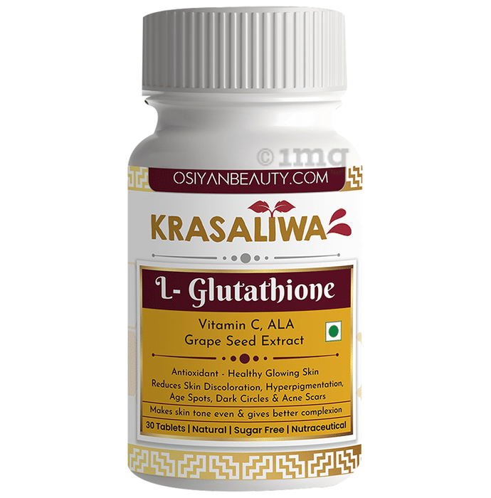 Krasaliwa L-Glutathione Vitamin C, ALA Grape Seed Extract Tablet Sugar Free