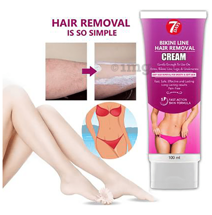 7Days Bikini Line Hair Removal Cream: Buy tube of 100 ml Cream at best  price in India | 1mg