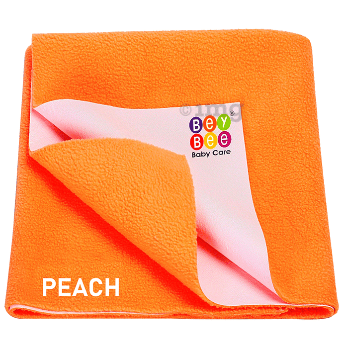 Bey Bee Waterproof Baby Bed Protector Dry Sheet for New Born Babies (70cm X 50cm) Small Peach