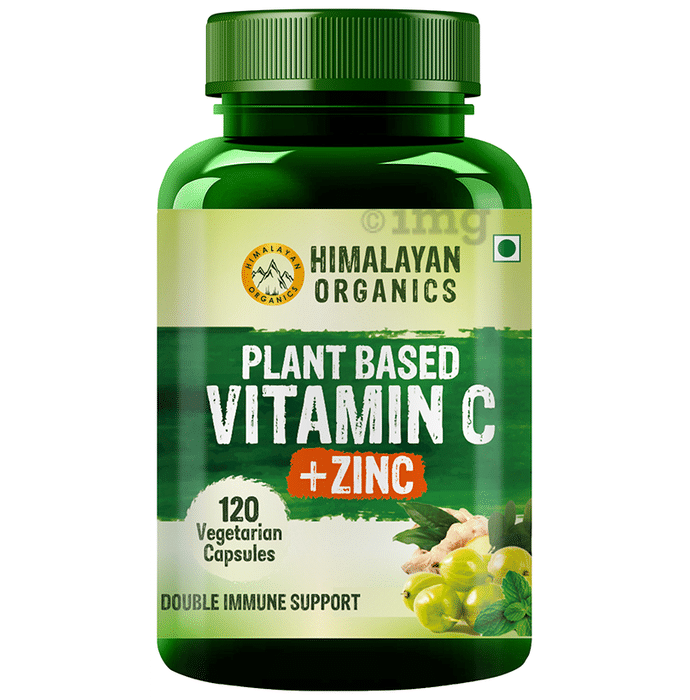Himalayan Organics Plant Based Vitamin C + Zinc | Vegetarian Capsule for Immune Support
