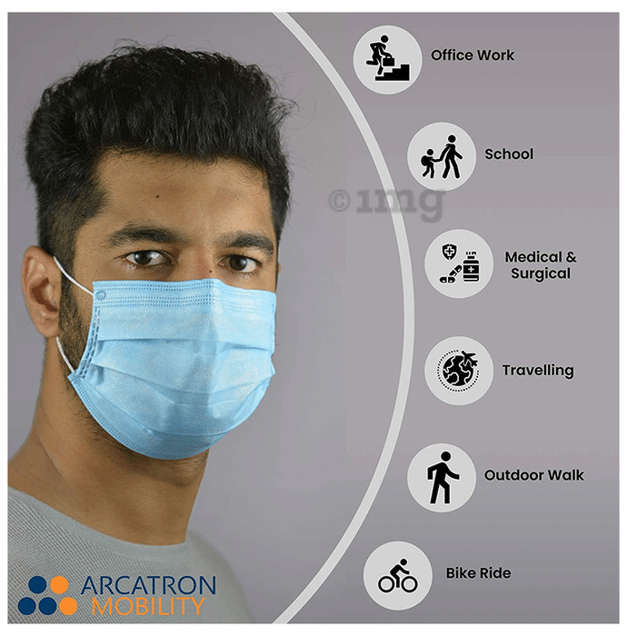 Arcatron Mobility Universal Disposable 3 Ply Face Mask with Meltblown Filter (50 Each)