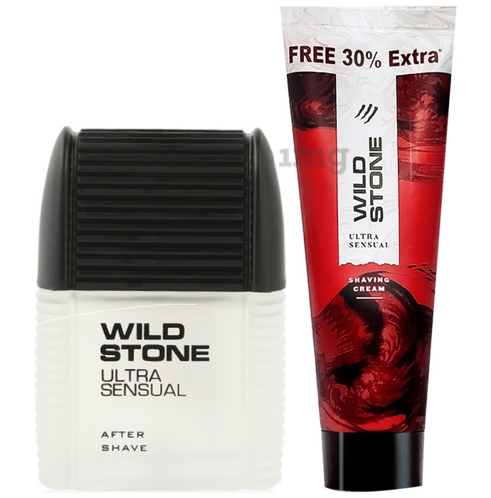 Wild Stone Combo Pack of Ultra Sensual After Shave Lotion 50ml & Ultra Sensual Shaving Cream 78gm