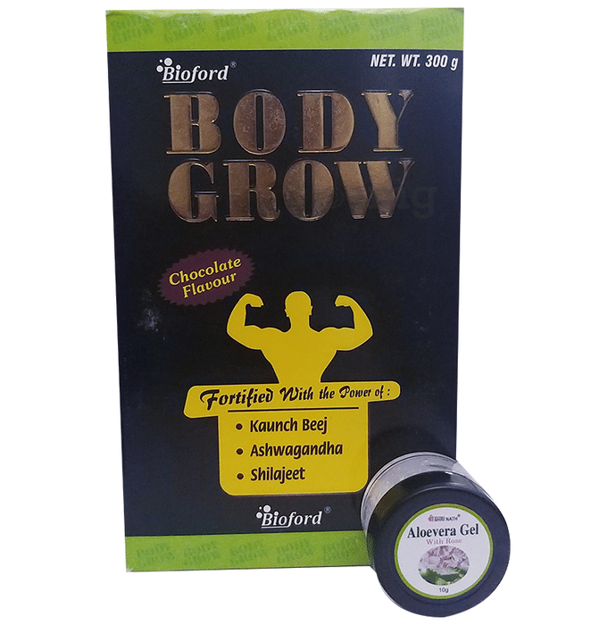 Bioford Body Grow Powder Chocolate with Shri Nath Aloevera Gel 10gm Free