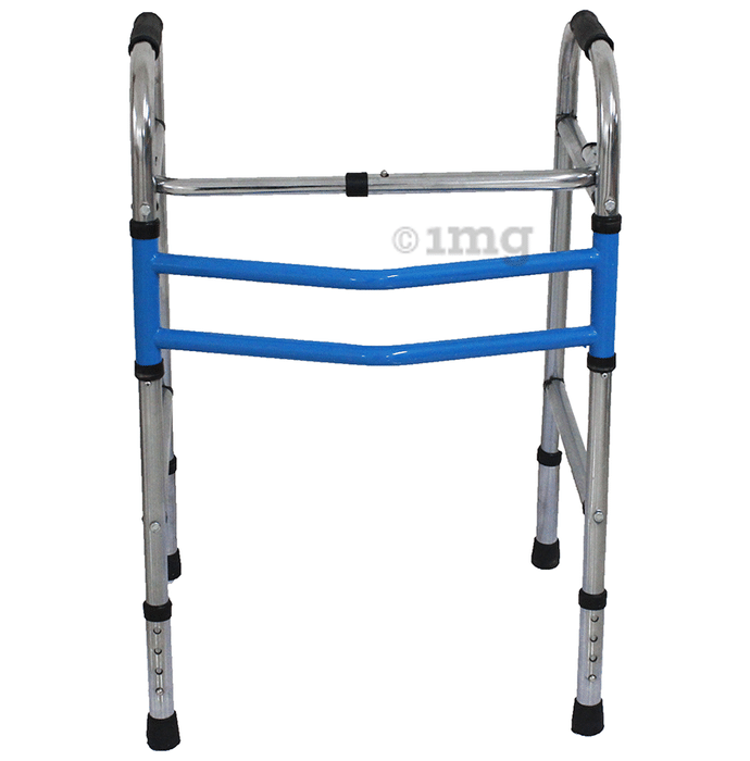 Fidelis Healthcare U Shape Adjustable Walker Mild Steel Blue