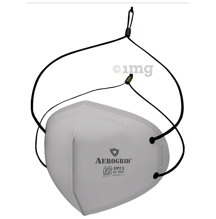 Aerogrid FFP2 6 Layer BIS Certified Premium N95 Mask Grey with Adjustable Black Head Loop