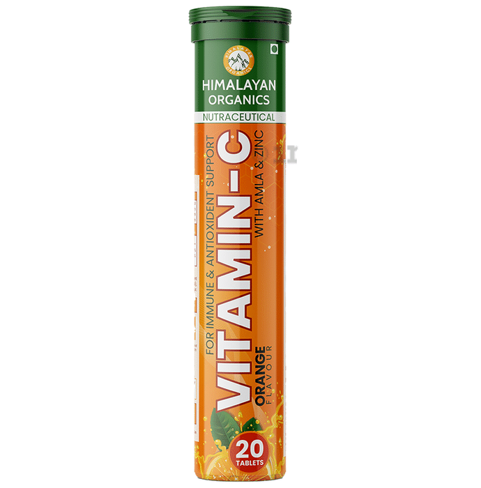Himalayan Organics Vitamin-C with Amla & Zinc Effervescent Tablet Orange